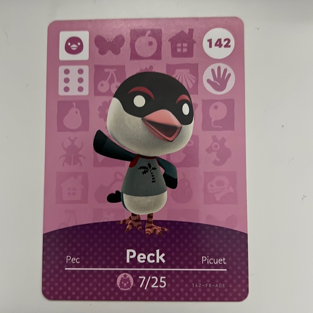 Peck animal crossing amiibo card 142